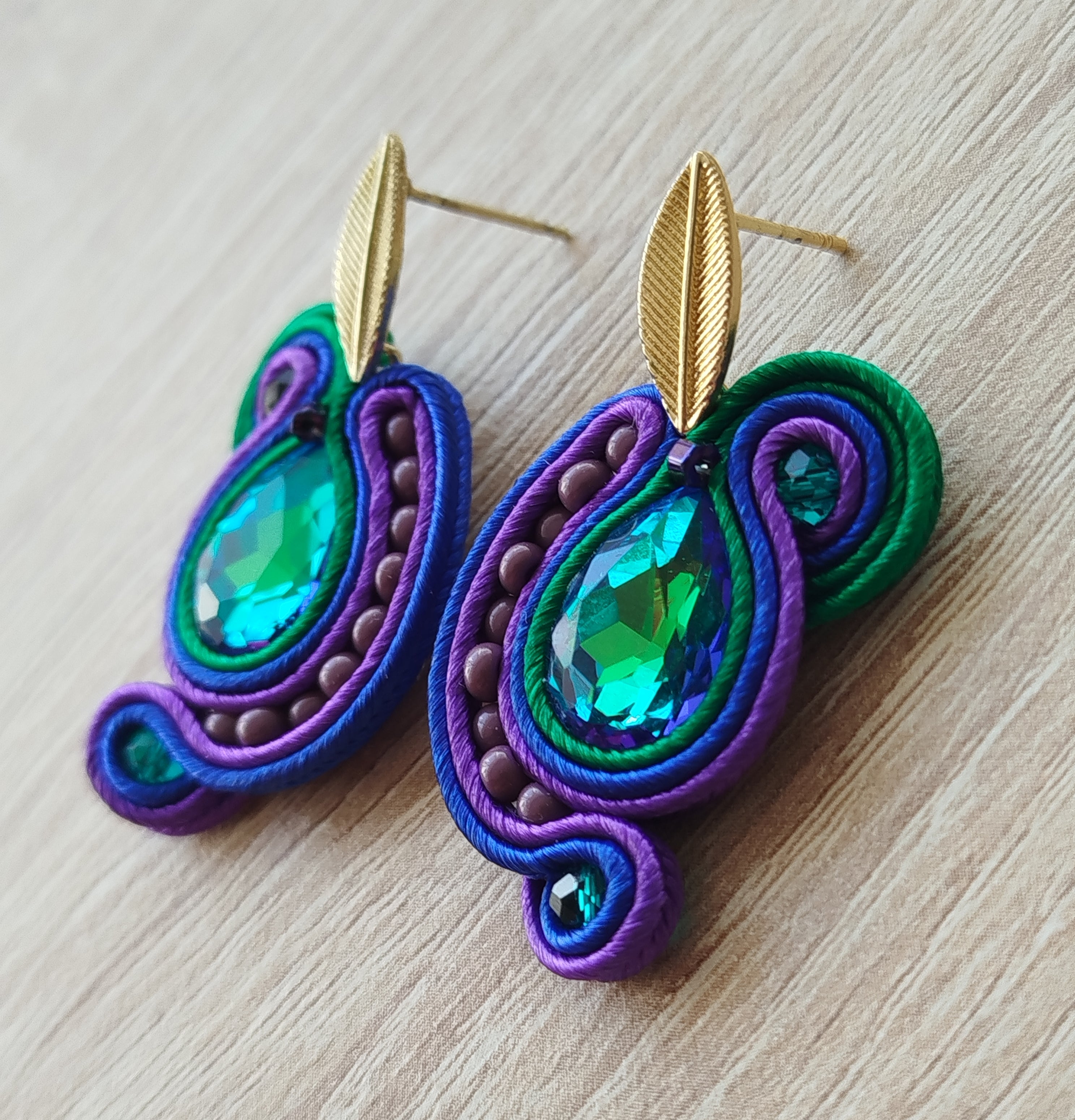 Pendientes Ara combinados azul y verde