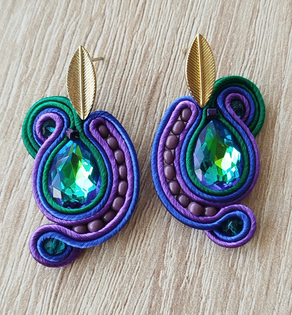 Pendientes Ara combinados azul y verde