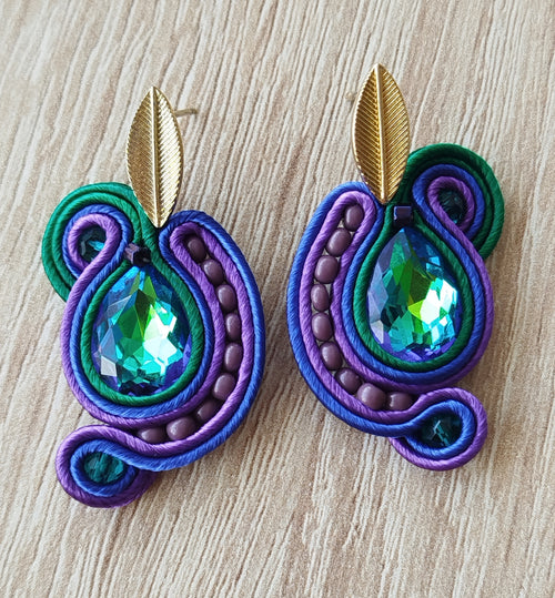 Pendientes Ara combinados azul y verde